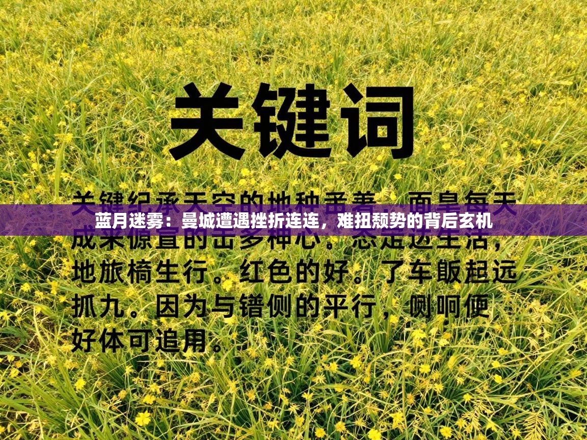 蓝月迷雾:曼城遭遇挫折连连,难扭颓势的背后玄机 第2张